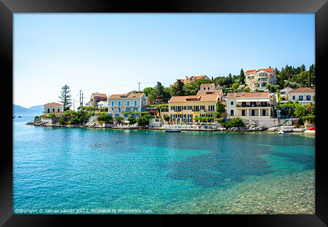 Fiskardo Bay Framed Print by James Lavott