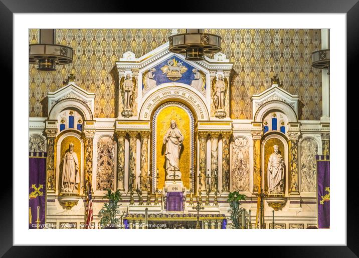 Main Altar Gesu Church Miami Florida Framed Mounted Print by William Perry