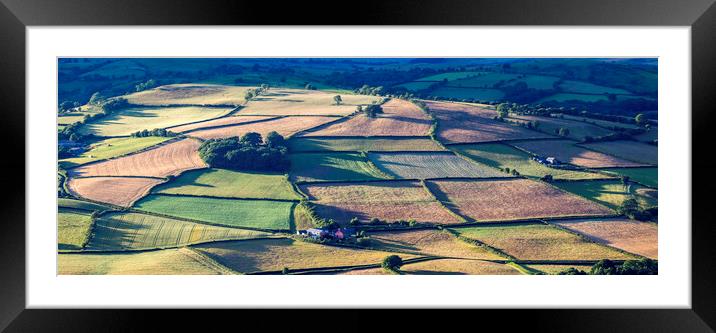 The fields of Brecon Framed Mounted Print by Leighton Collins