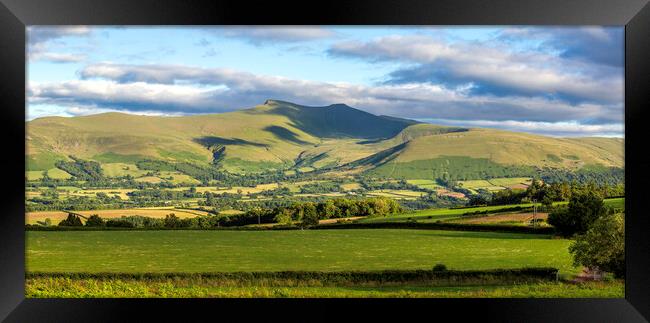 The twin peaks of Penyfan and Corn Du Framed Print by Leighton Collins