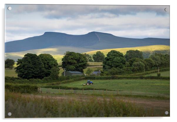 Farming in the Brecon Beacons Acrylic by Leighton Collins