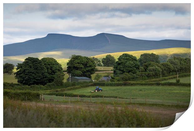 Farming in the Brecon Beacons Print by Leighton Collins