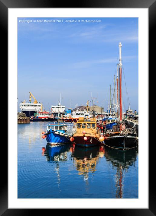Kirkwall Harbour Reflections Orkney Isles Framed Mounted Print by Pearl Bucknall