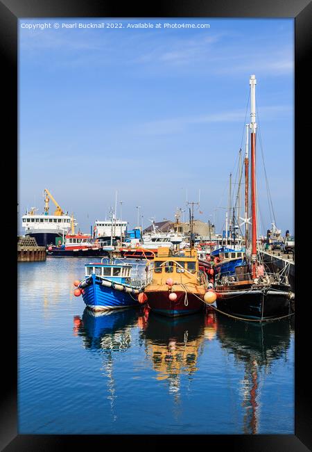 Kirkwall Harbour Reflections Orkney Isles Framed Print by Pearl Bucknall
