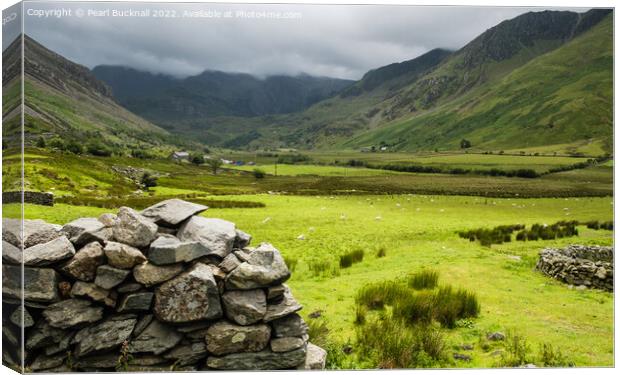 Snowdonia Countryside in Nant Ffrancon Valley Canvas Print by Pearl Bucknall
