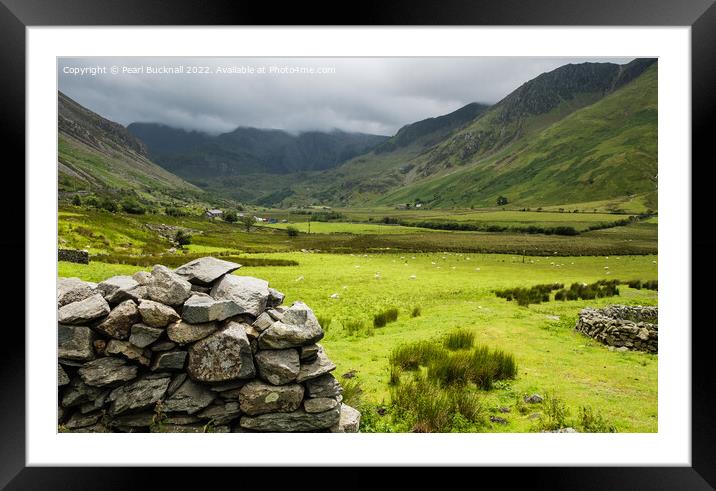 Snowdonia Countryside in Nant Ffrancon Valley Framed Mounted Print by Pearl Bucknall