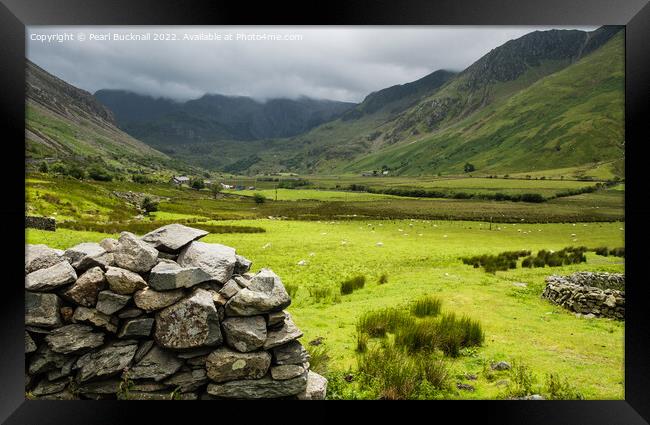 Snowdonia Countryside in Nant Ffrancon Valley Framed Print by Pearl Bucknall
