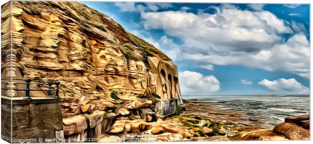 The Headland At Tynemouth Castle And Priory (Digital Art) Canvas Print by Kevin Maughan