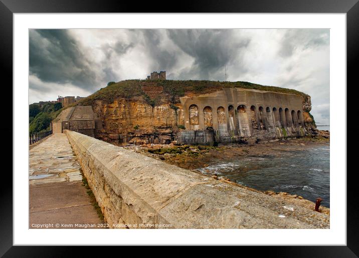 The Headland At Tynemouth Castle And Priory Framed Mounted Print by Kevin Maughan