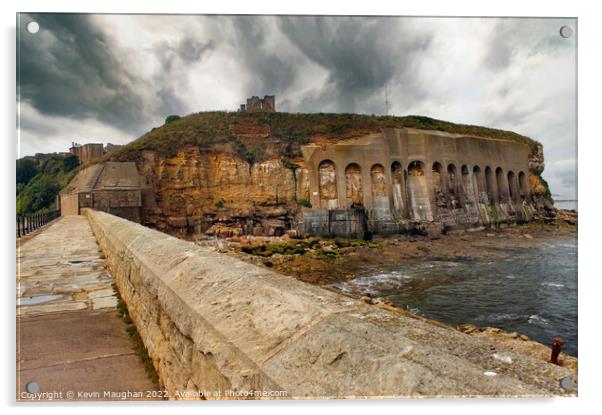 The Headland At Tynemouth Castle And Priory Acrylic by Kevin Maughan