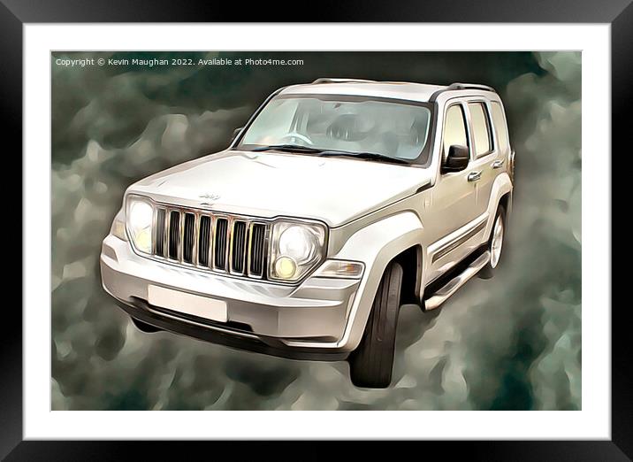 The Majestic Jeep: A Digital Art Masterpiece Framed Mounted Print by Kevin Maughan