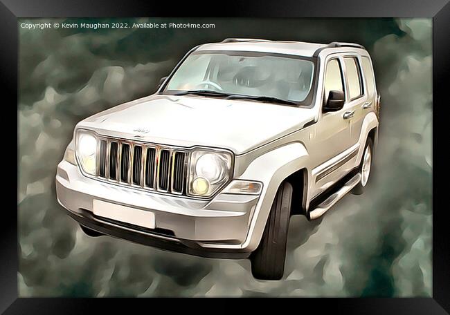 The Majestic Jeep: A Digital Art Masterpiece Framed Print by Kevin Maughan