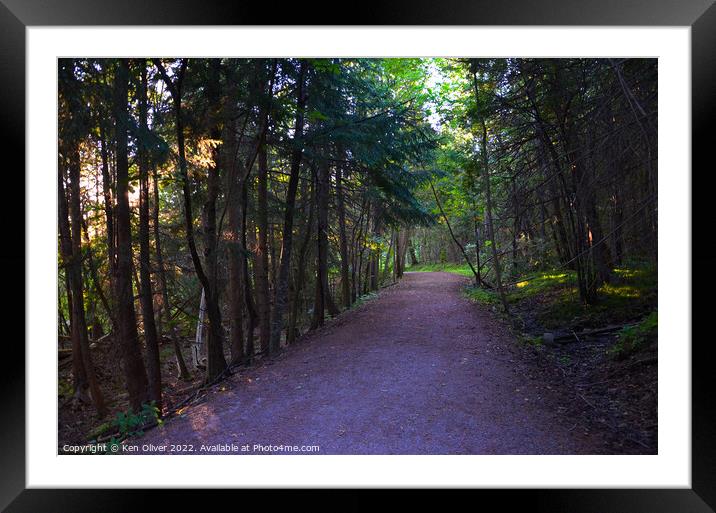 Enchanting Path Through Ontario's Wooded Wonderlan Framed Mounted Print by Ken Oliver