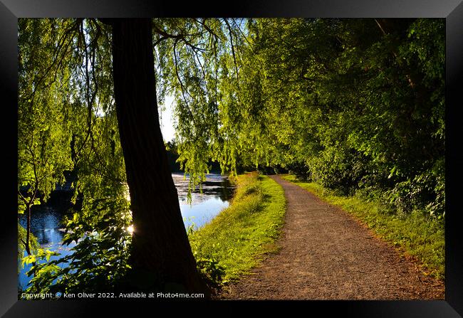 Serene Pathway: A Tranquil Journey through Jackson Framed Print by Ken Oliver