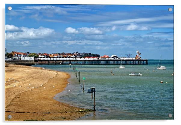 Herne Bay Pier and Beach Acrylic by Darren Galpin