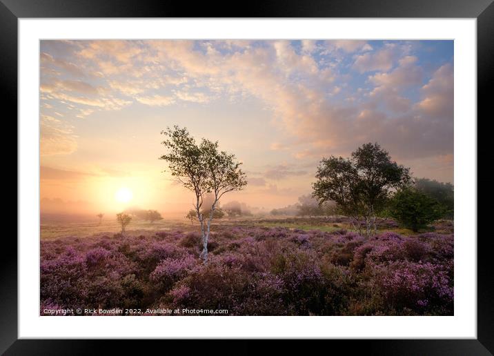 Enchanting Misty Sunrise Framed Mounted Print by Rick Bowden