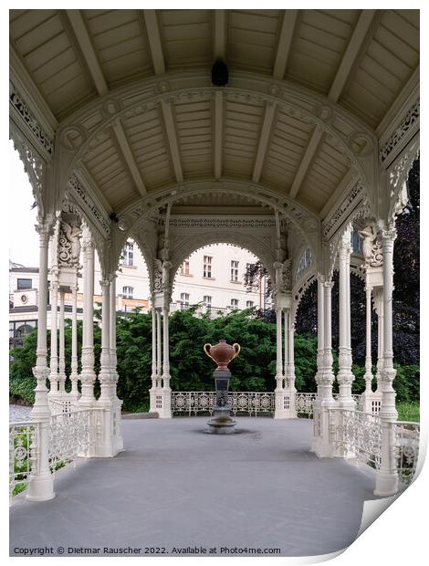 Snake Spring in the Park Colonnade of Karlovy Vary Print by Dietmar Rauscher