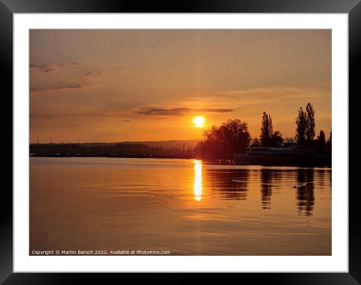 Spring Lake Zug sunset Framed Mounted Print by Martin Baroch