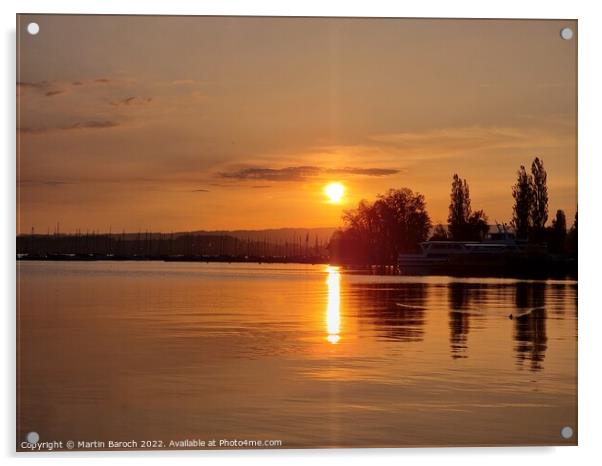 Spring Lake Zug sunset Acrylic by Martin Baroch