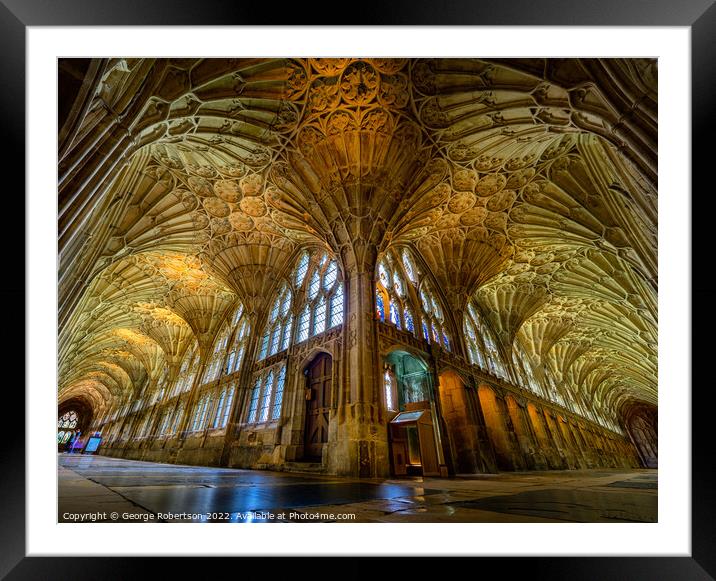 The Cloisters in Gloucester Cathedral  Framed Mounted Print by George Robertson