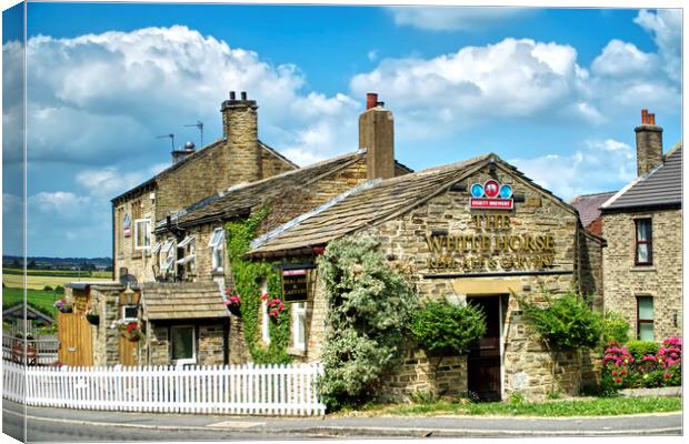 The White Horse Pub In Emley Canvas Print by Alison Chambers
