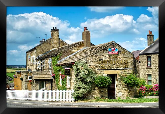 The White Horse Pub In Emley Framed Print by Alison Chambers