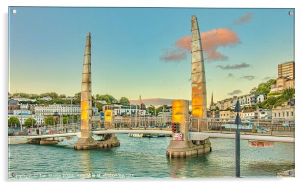 Torquay’s Harbour Footbridge  Acrylic by Ian Stone