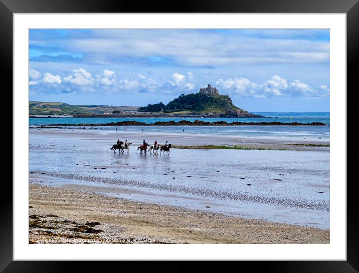 Horses galloping on the beach Framed Mounted Print by Beryl Curran