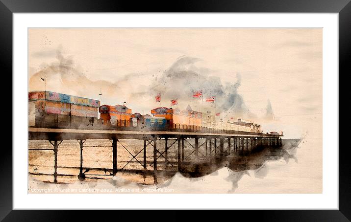 Paignton Pier, Devon - Watercolour Framed Mounted Print by Graham Lathbury