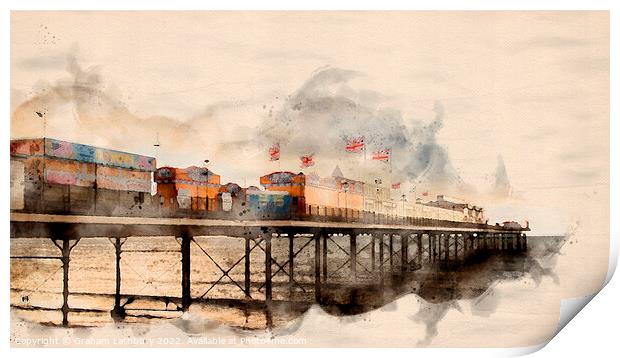 Paignton Pier, Devon - Watercolour Print by Graham Lathbury