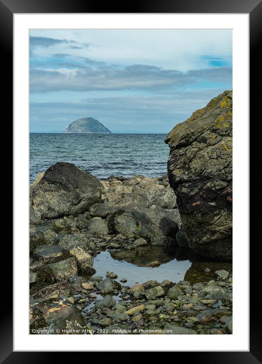 View to Ailsa Craig, Scotland Framed Mounted Print by Heather Athey