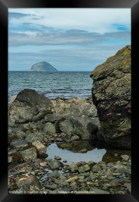 View to Ailsa Craig, Scotland Framed Print by Heather Athey