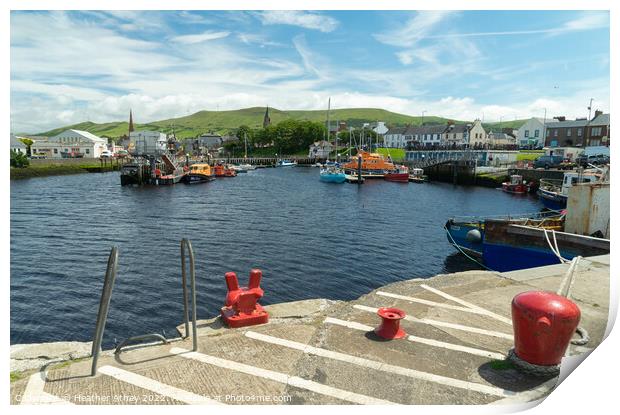 Harbour scene at Girvan, Scotland Print by Heather Athey