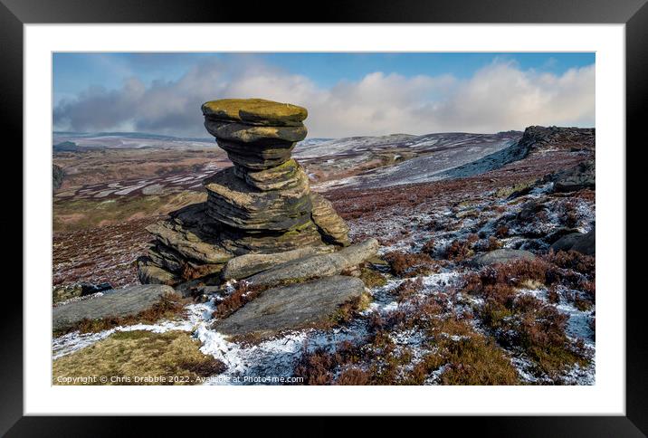 The Salt Cellar in Winter Framed Mounted Print by Chris Drabble