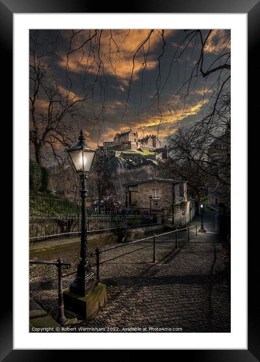 Majestic Edinburgh Castle at Sunset Framed Mounted Print by RJW Images