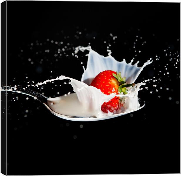 Strawberry and Cream Canvas Print by Will Ireland Photography