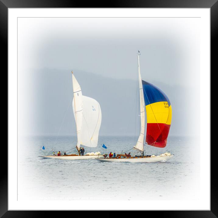 Racing Yachts Falcon and Sonata At The Fife Regatt Framed Mounted Print by Tylie Duff Photo Art