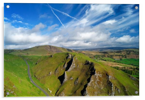 Winnats Pass & Mam Tor   Acrylic by Darren Galpin