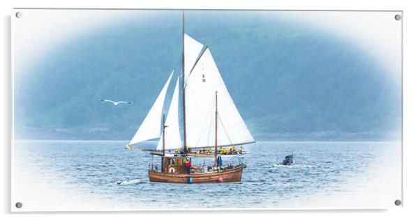 Classic Fife Yacht "The Lady Anne" and Puffer Acrylic by Tylie Duff Photo Art