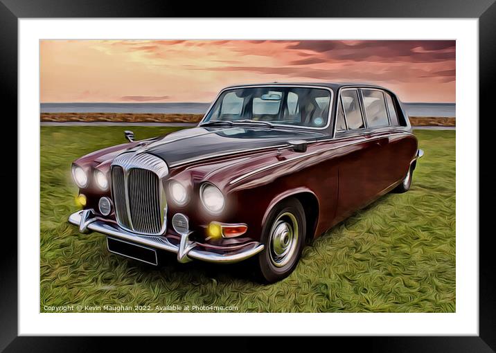 1969 Daimler Limousine (Digital Art Version) Framed Mounted Print by Kevin Maughan