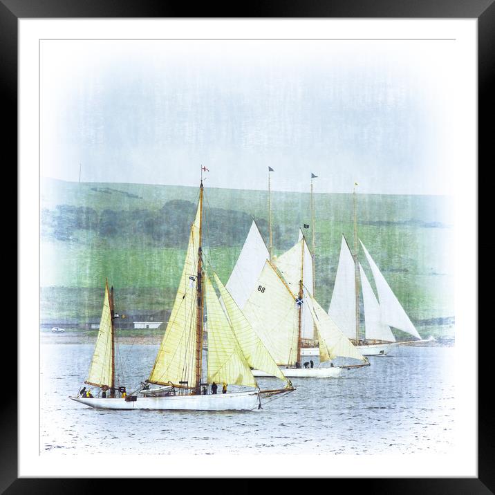 Schooner "Adix" and Fife Yachts "Kentra" and "Moon Framed Mounted Print by Tylie Duff Photo Art