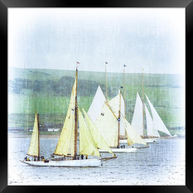 Schooner "Adix" and Fife Yachts "Kentra" and "Moon Framed Print by Tylie Duff Photo Art