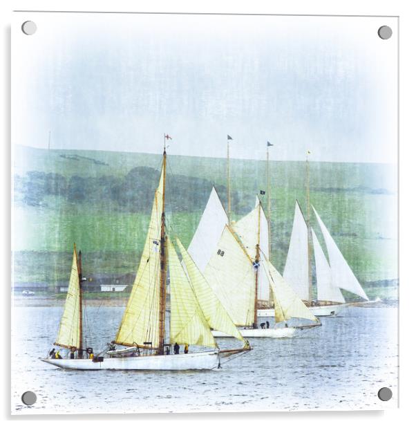 Schooner "Adix" and Fife Yachts "Kentra" and "Moon Acrylic by Tylie Duff Photo Art