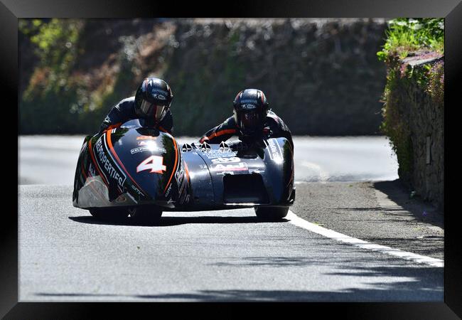 2022 Isle of Man TT Sidecar Race 2 Friday June 10 Framed Print by Russell Finney