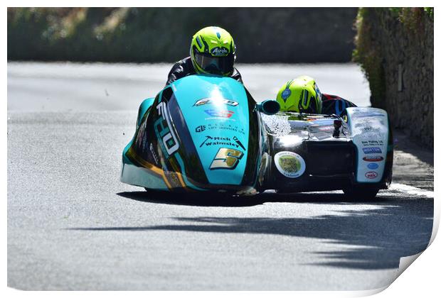 2022 Isle of Man TT Sidecar Race 2 Friday June 10 Print by Russell Finney