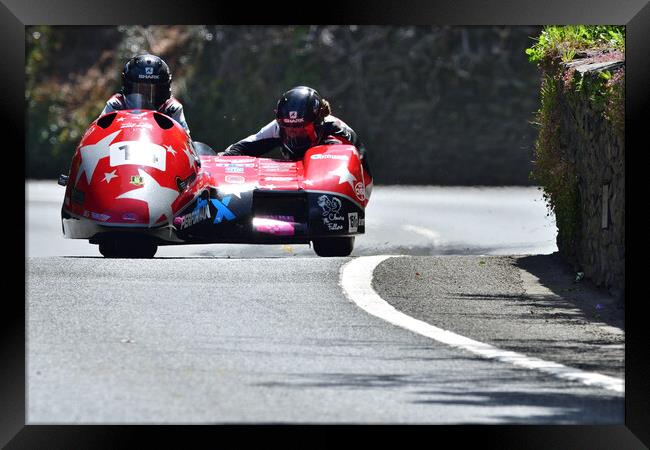 2022 Isle of Man TT Sidecar Race 2 Friday June 10 Framed Print by Russell Finney