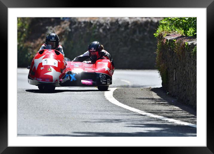 2022 Isle of Man TT Sidecar Race 2 Friday June 10 Framed Mounted Print by Russell Finney