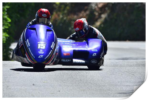 2022 Isle of Man TT Sidecar Race 2 Friday June 10 Print by Russell Finney