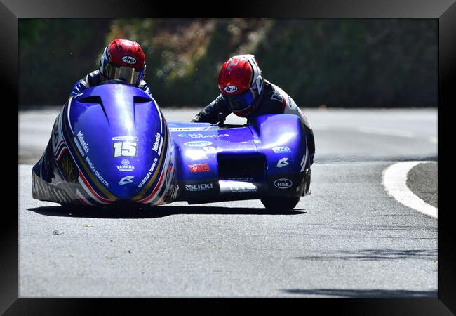 2022 Isle of Man TT Sidecar Race 2 Friday June 10 Framed Print by Russell Finney