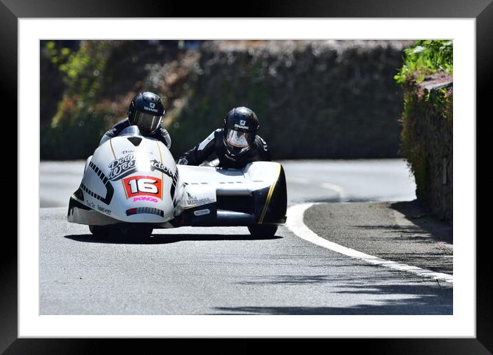 2022 Isle of Man TT Sidecar Race 2 Friday June 10 Framed Mounted Print by Russell Finney